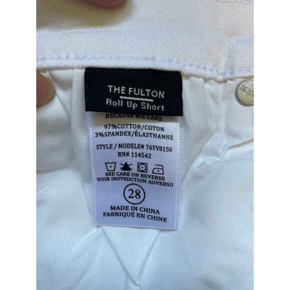 BlankNYC The Fulton Boyfriend Distressed Denim Roll Up Short Vodka Soda White 28 - Picture 5 of 10